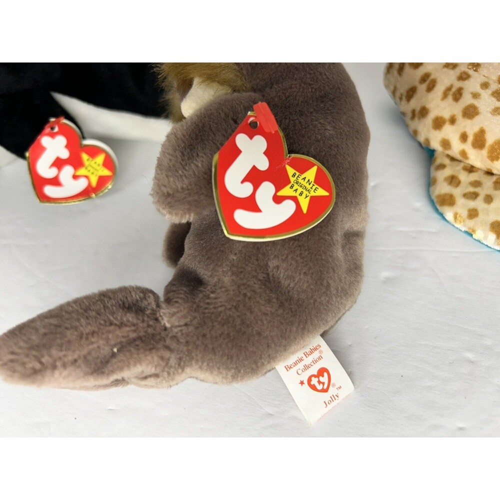 Ty Beanie Baby Aquatic Lot Poseidon Whale Shark, Jolly Walrus, Waves Orca Whale - Picture 5 of 9